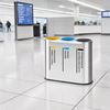 Stainless steel 3-stream recycling bin