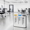 Stainless steel 3-stream recycling bin