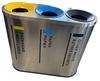 Stainless steel 3-stream recycling bin