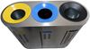 Stainless steel 3-stream recycling bin