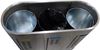 Stainless steel 3-stream recycling bin