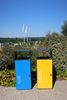 89910362 - 67L blue cube recycling bin