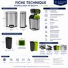 89910408 - Stainless steel office recycling bin, 2 x 5L