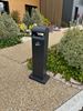 Standing ashtray with lockable terminal