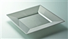 Silver colored plastic plate square 180 by 72