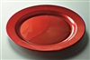 Carmine colored plastic plate round 190 mm by 96