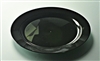 Black plastic plate round 240 mm by 132