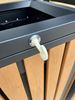 Outdoor trash wood and steel square 70 liters lock