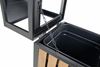 Outdoor trash wood and steel square 70 liters lock