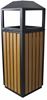 ECL11 - Outdoor trash wood and square steel 90 liters with lock