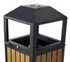 Outdoor trash wood and square steel 90 liters with lock