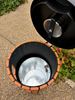 Round 50L wooden and steel outdoor bin