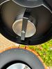 Round 50L wooden and steel outdoor bin