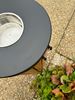 Round 50L wooden and steel outdoor bin