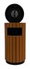 Round 50L wooden and steel outdoor bin