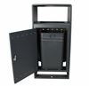 Rectangular wooden and steel outdoor trash can