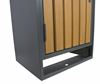Rectangular wooden and steel outdoor trash can