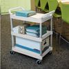 Hotel service trolley Rubbermaid white