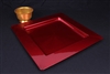 Under carmine square plastic plate x 72