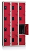 Cloakroom Multicase 4 squares superimposed 3 columns Width 400mm