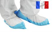 Disposable overshoe with blue plastic sole 400