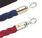 Cord with 2 blue and stainless steel hooks