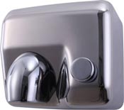 Electric hand dryer shiny stainless steel manual