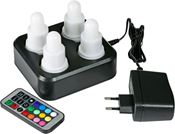 Kit of 4 multicolored rechargeable led candles