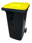 240L yellow 2-wheeled rubbish container