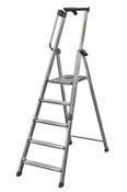 Aluminum ladder with handrail XL type 6 steps