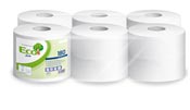 White mini jumbo toilet paper 180 m 2 folds by 12