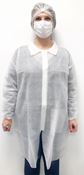 Disposable blouse with zip closure and inside pocket