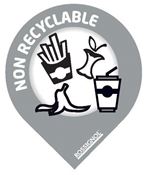 Selective sorting pack of 10 non recyclable waste labels
