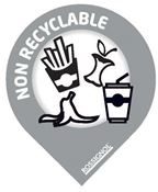 Selective sorting set of 50 non recyclable waste labels