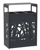 Cybel 3x60L anthracite recycling bin with rectangular openings