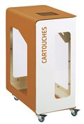Vigipirate-era 90L wheeled recycling bin with white Cubatri cartridges