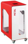 90L white metal Cubatri recycling bin with wheels (Vigipirate security alert)