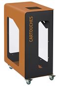 Vigipirate-compliant 90L wheeled recycling bin with Cubatri cartridges