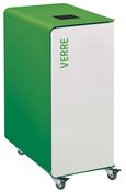 90L glass cubetri white wheeled recycling bin
