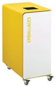 90L wheeled recycling bin for packaging, white, Cubatri