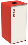 75L white metal recycling bin, Cubatri