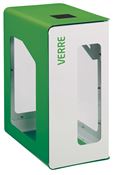 90L glass Cubatri white recycling bin (Vigipirate security alert)