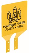 Plastic and yellow metal sorting plate