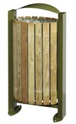 Outdoor trash timber 60L olive green Rossignol