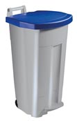 90 L gray kitchen sorting bin with blue lid