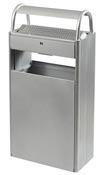 Outdoor ashtray bin 12 L / 60 L gray metal on foot