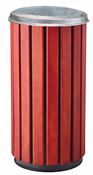 Zeno outdoor wooden and galvanized steel trash can