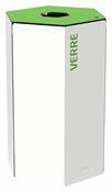 Rossignol 50L white glass recycling bin with lock
