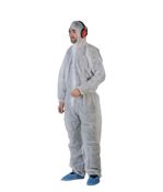 White polypropylene disposable coveralls by 50