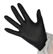 black nitrile disposable glove powder not 100